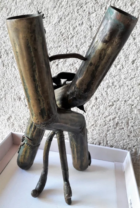 sculpture en bronze double vase époque art nouveau