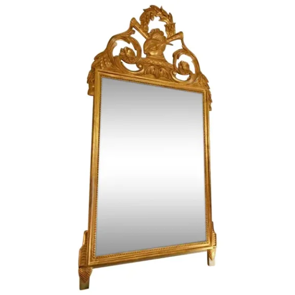 Grand Miroir style louis XVI décor du fronton "Musique" 19ème