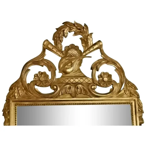 Grand Miroir style louis XVI décor du fronton "Musique" 19ème