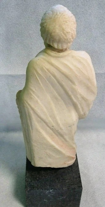 Statuette antique grecque représentation de Socrate en pierre recomposé socle en marbre XXème