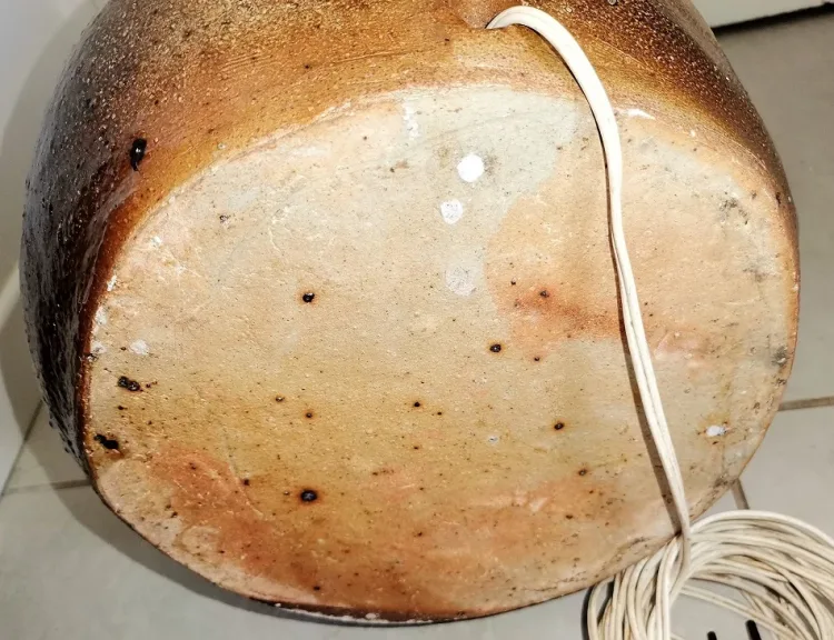 Pied de lampe en grès signé pièce unique Pouchain