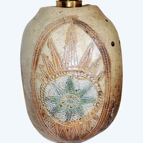 Pied de lampe en grès signé pièce unique Pouchain