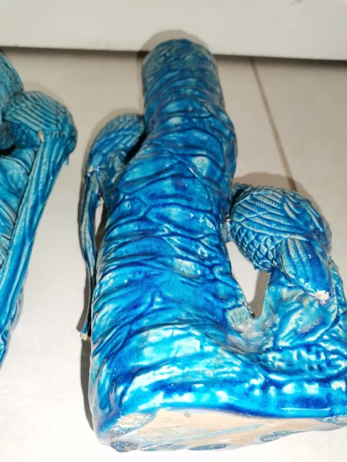 PAIR OF VASES IN BARBOTINE