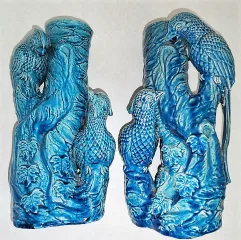 PAIR OF VASES IN BARBOTINE