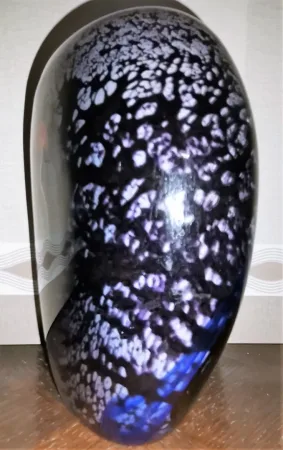 Vase en Cristal Contemporain  Biot Signe Manon Daté 1991