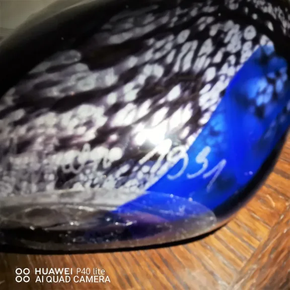 Vase en Cristal Contemporain  Biot Signe Manon Daté 1991