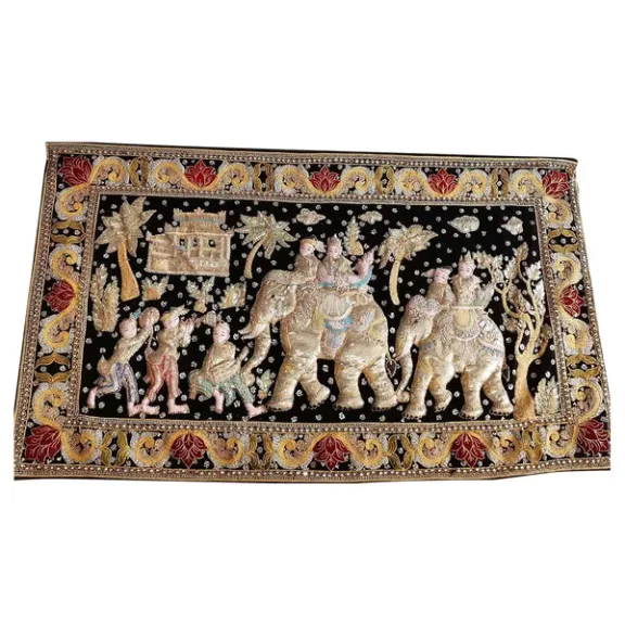 Tapisserie "Kalaga" Birmanie vintage