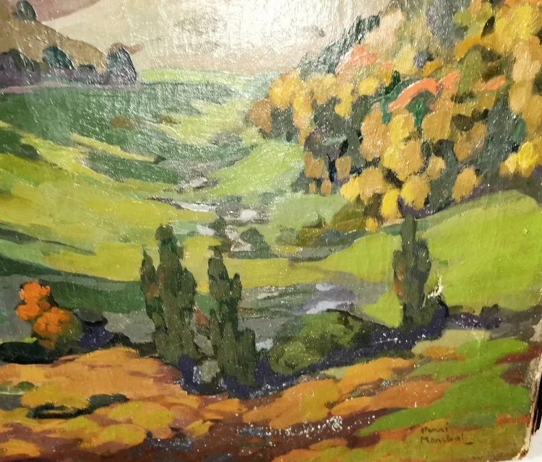 Tableau huile sur toile paysage montagne signée Henri MARCHAL (Nancy, 1878-1942)