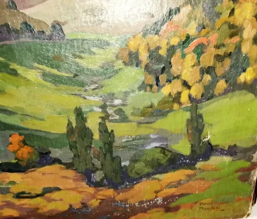Tableau huile sur toile paysage montagne signée Henri MARCHAL (Nancy, 1878-1942)