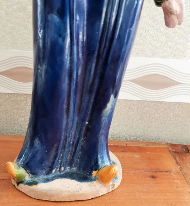 Statuette en terre cuite Dame de cour Chine haut 43cm XIXème siècle