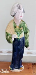 Statuette en terre cuite Dame de cour Chine haut 43cm XIXème siècle