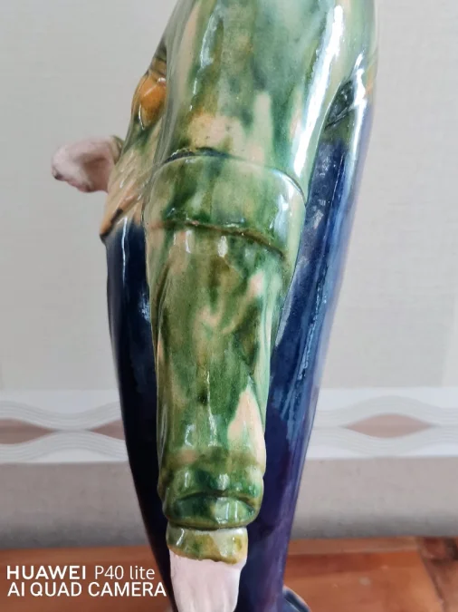 Statuette en terre cuite Dame de cour Chine haut 43cm XIXème siècle