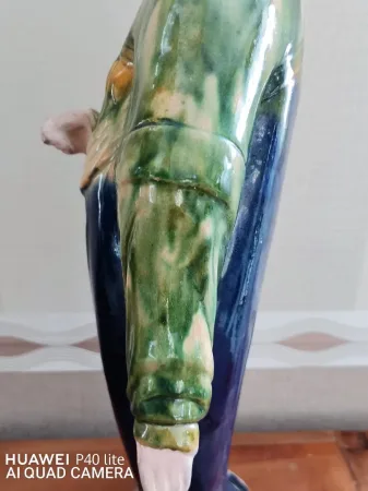 Statuette en terre cuite Dame de cour Chine haut 43cm XIXème siècle