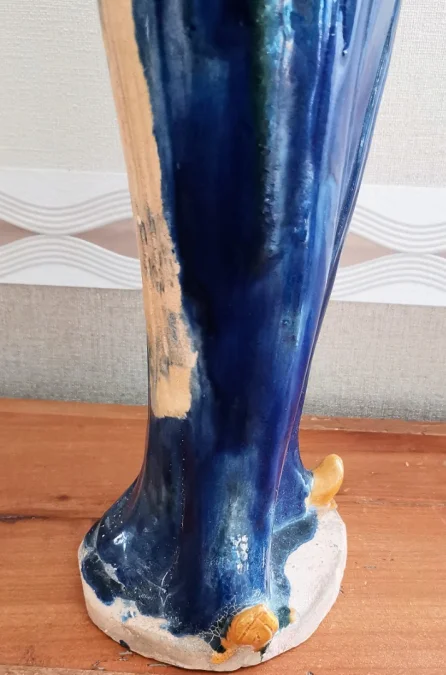 Statuette en terre cuite Dame de cour Chine haut 43cm XIXème siècle