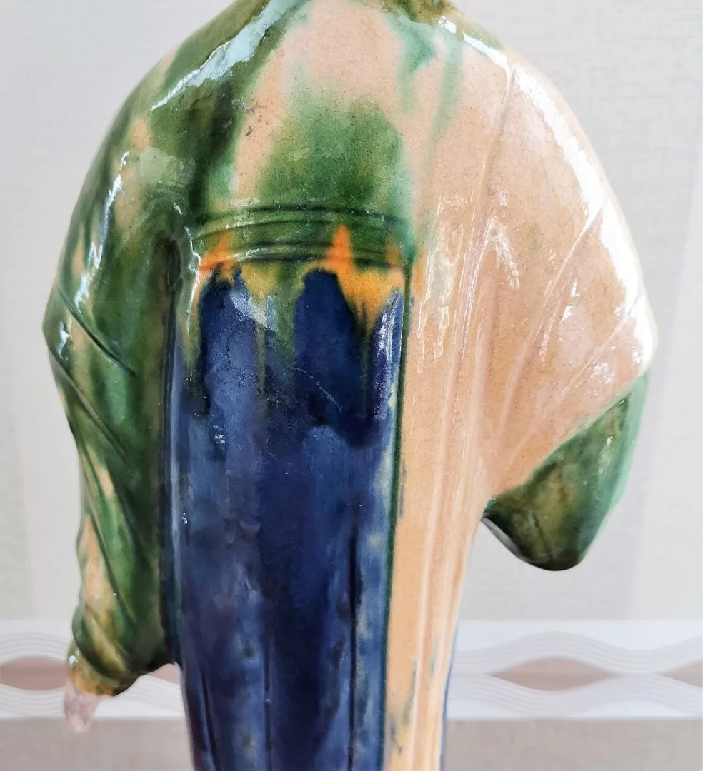 Statuette en terre cuite Dame de cour Chine haut 43cm XIXème siècle