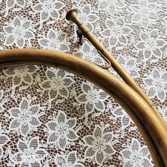 Ancien cor trompe de chasse en laiton début 20ème N°2