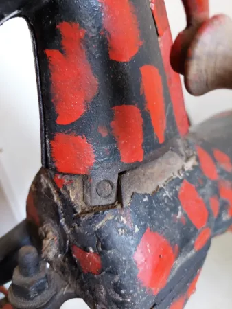 Ancien Cheval tricycle en bois et fonte, XIXe siècle