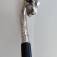 Canne de marche pommeau en argent forme tête panthère début xxème long 90 cm