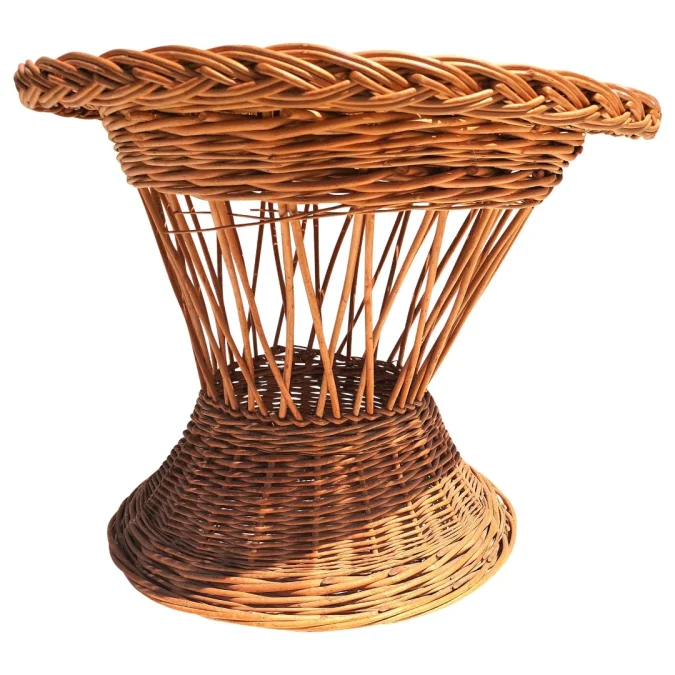 Table basse en rotin année 50 ou 60