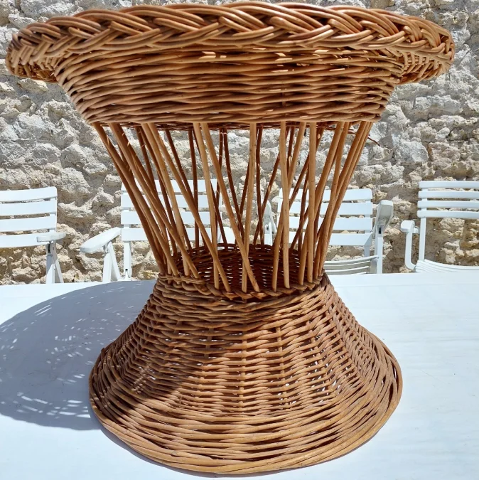 Table basse en rotin année 50 ou 60