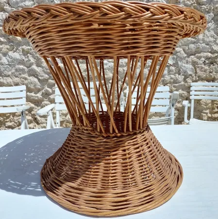 Table basse en rotin année 50 ou 60