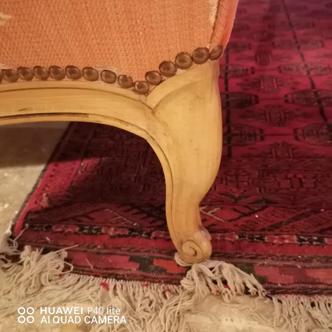 Banquette fauteuils bergère Louis XV en merisier blond début 20ème