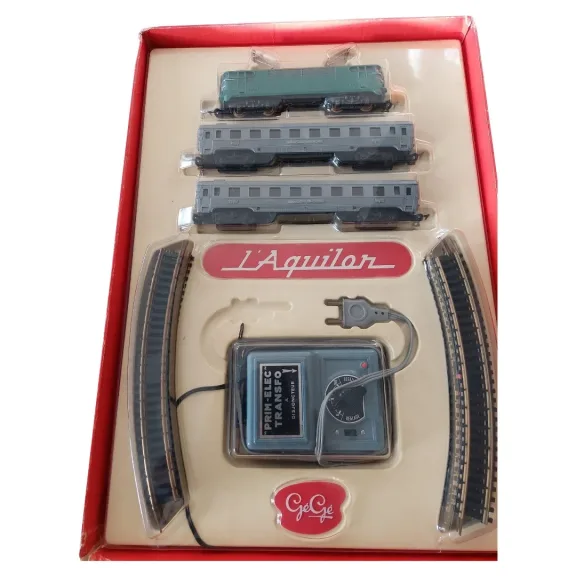 GéGé coffret train électrique L'aquilon HO SNCF vintage