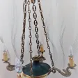 Lustre style empire à 4 feux col de cygne diam 54 haut 66 cm