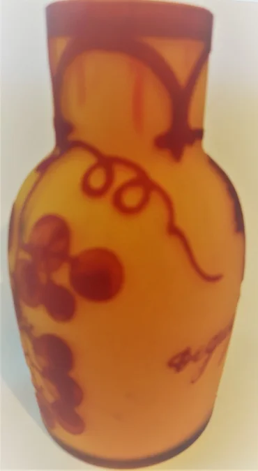 Vase décor vigne dégagé à l'acide signé de Degué David GUERON (1892-1950)