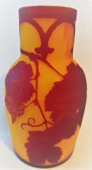 Vase décor vigne dégagé à l'acide signé de Degué David GUERON (1892-1950)