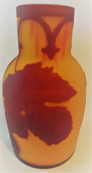 Vase décor vigne dégagé à l'acide signé de Degué David GUERON (1892-1950)