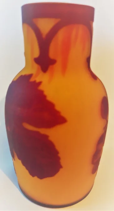 Vase décor vigne dégagé à l'acide signé de Degué David GUERON (1892-1950)