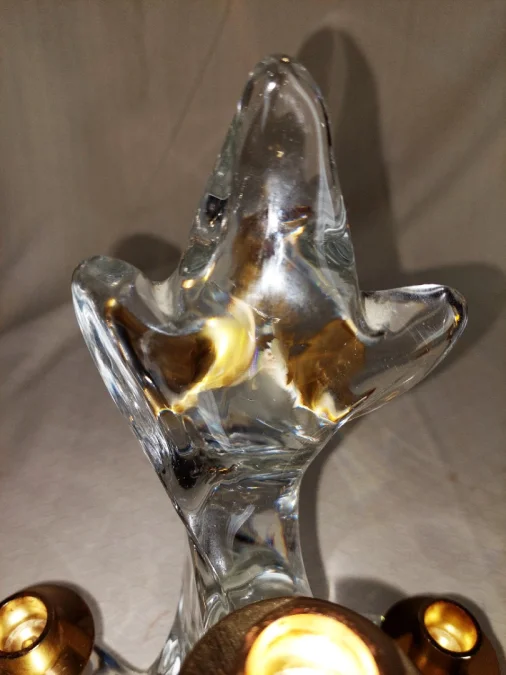Paire de Bougeoir en crystal signé maison Schneider (France)années 60-70
