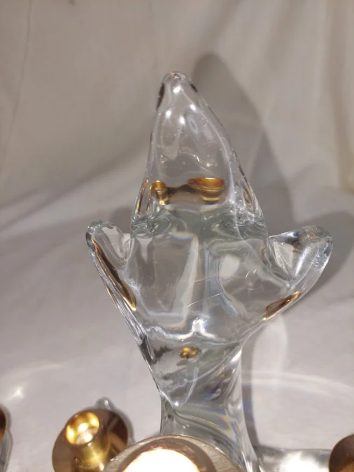 Paire de Bougeoir en crystal signé maison Schneider (France)années 60-70
