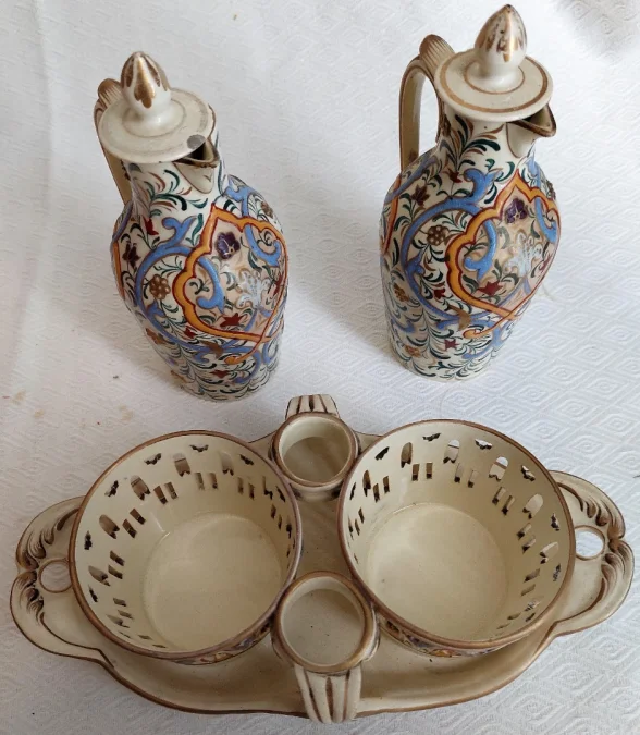 Rare serviteur huilier et vinaigrier KG Lunéville début  20ème