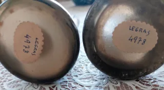 Paire de petit vases vases en verre dégagé a l'acide à décor de scène lacustre LEGRAS
