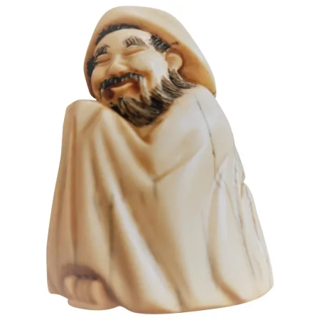 sculptures en miniature ou Netsuke en ivoire d'un vieux japonais fin 19ème