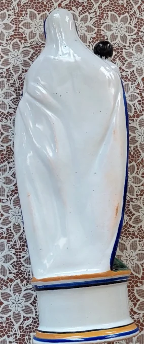 FAIENCE STATUETTE OF THE VIRGIN MARY AND INFANT JESUS