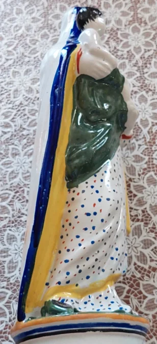 FAIENCE STATUETTE OF THE VIRGIN MARY AND INFANT JESUS