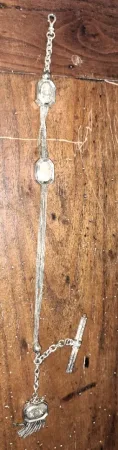 Montre à gousset avec sa châtelaine en argent à clapet