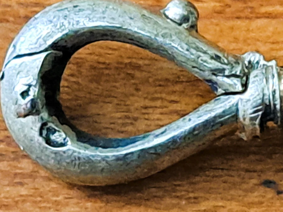 Montre à gousset avec sa châtelaine en argent à clapet