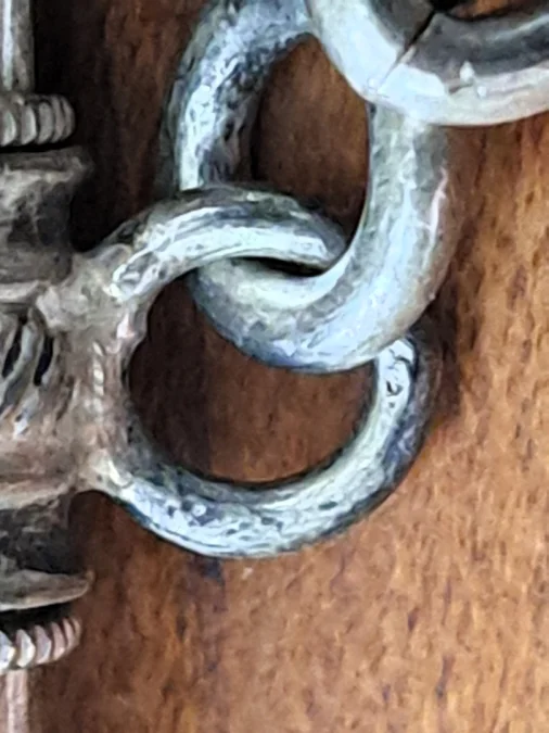 Montre à gousset avec sa châtelaine en argent à clapet