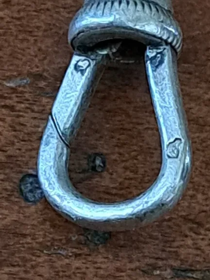 Montre à gousset avec sa châtelaine en argent à clapet