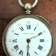 Montre à gousset avec sa châtelaine en argent à clapet