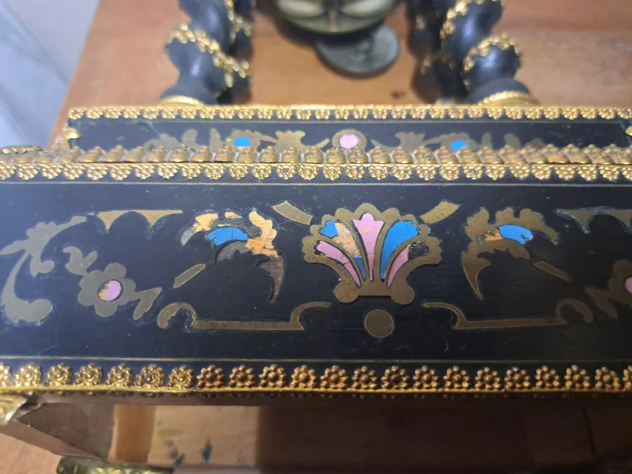 Pendule Ancienne Portique Napoléon 3 avec Marqueterie Boulle