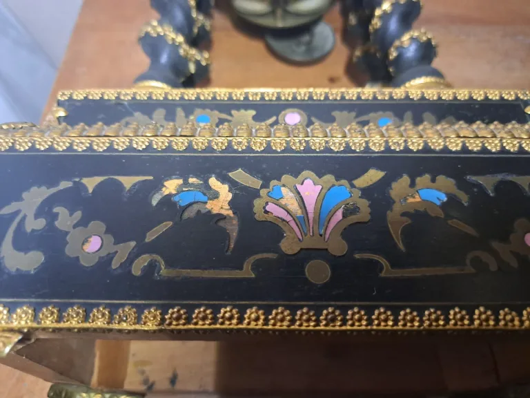 Pendule Ancienne Portique Napoléon 3 avec Marqueterie Boulle