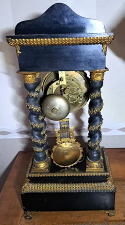 Pendule Ancienne Portique Napoléon 3 avec Marqueterie Boulle