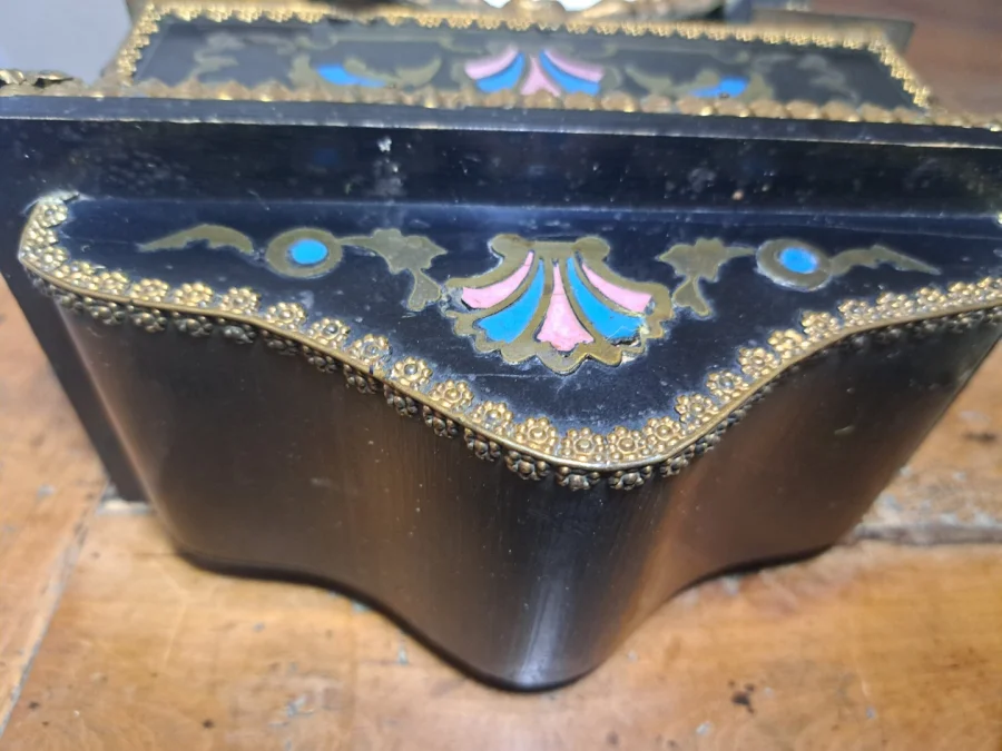 Pendule Ancienne Portique Napoléon 3 avec Marqueterie Boulle