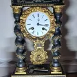 Pendule Ancienne Portique Napoléon 3 avec Marqueterie Boulle