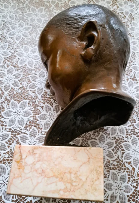Rare Sculpture art déco en Bronze Buste sur Marbre Enfant